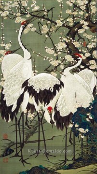 Japanische Werke - Pflaumenblüten und Kränze Ito Jakuchu Japanisch